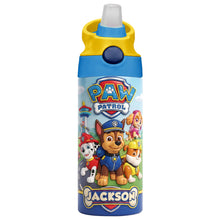 Load image into Gallery viewer, “Adventure Awaits with Paw Patrol” - Colorful 12oz Kid Tumbler - Personalized Gift for Kids Tumbler Cup PopCulturePrints

