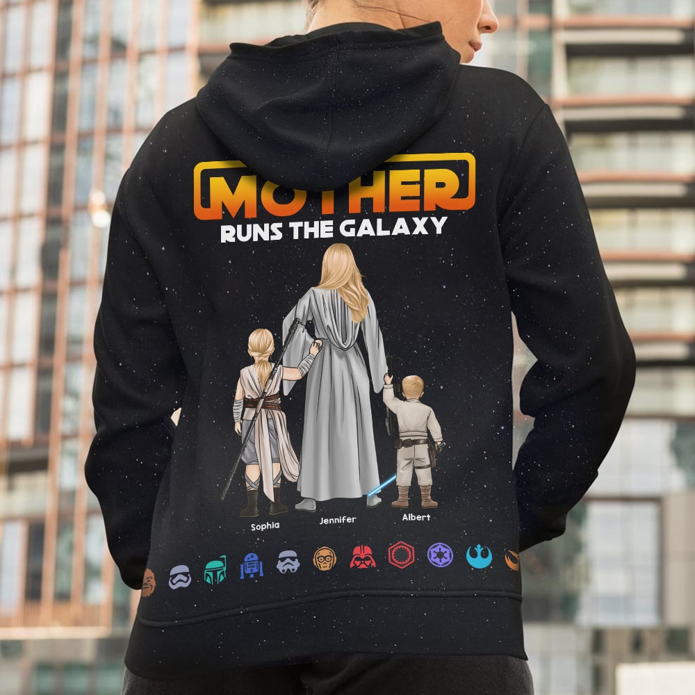 Personalized Galactic Mom 3D Shirt - Custom Family Names AOP Products PopCulturePrints