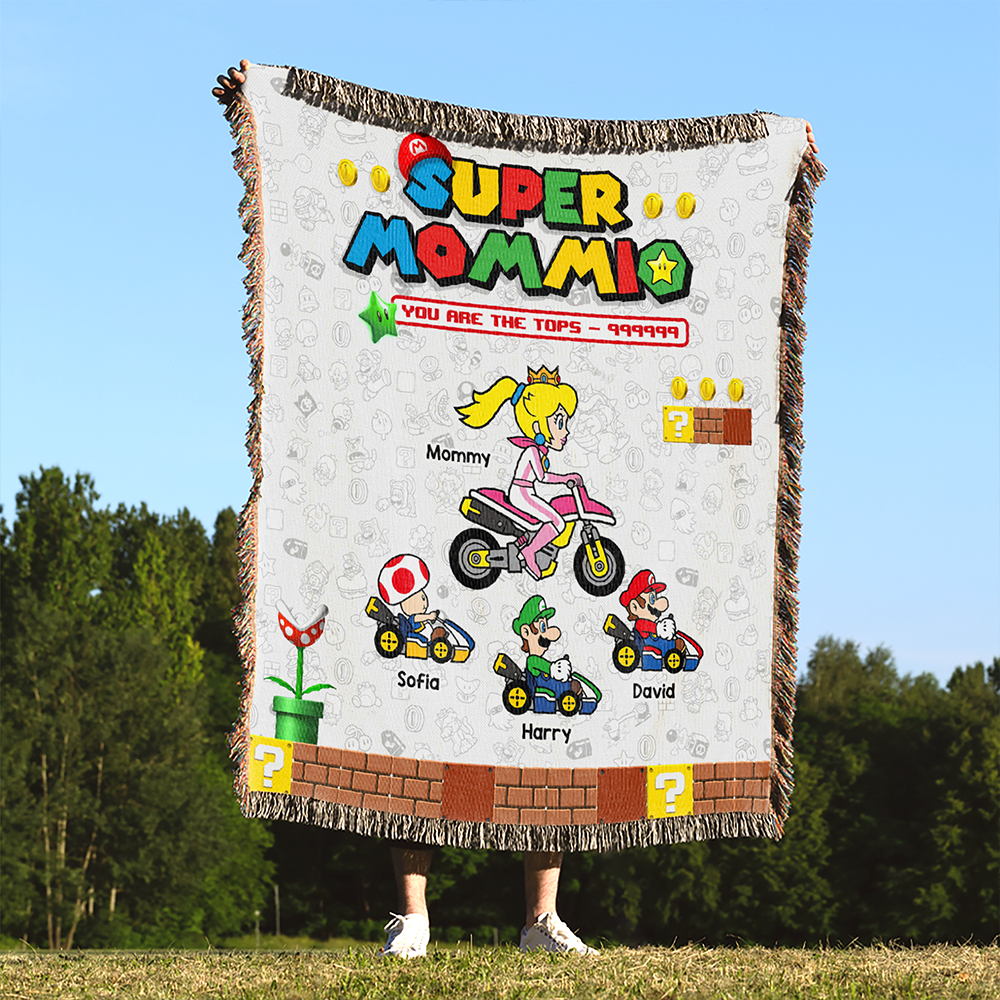 “You Are The Tops!” - Personalized Woven Blanket for Super Moms - Custom Gift for Mom, Grandma & More Blanket PopCulturePrints