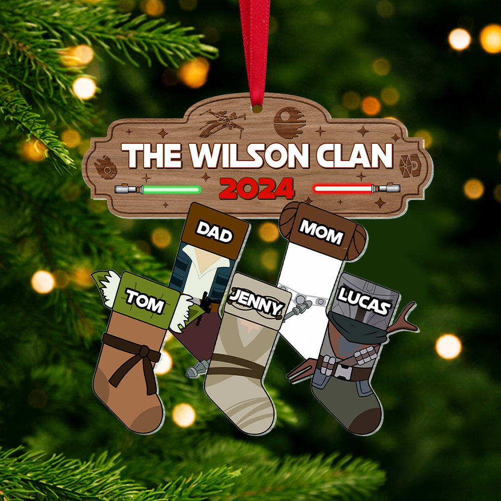 Personalized Family Christmas Galaxy Ornament Stocking Gift Ornament PopCulturePrints