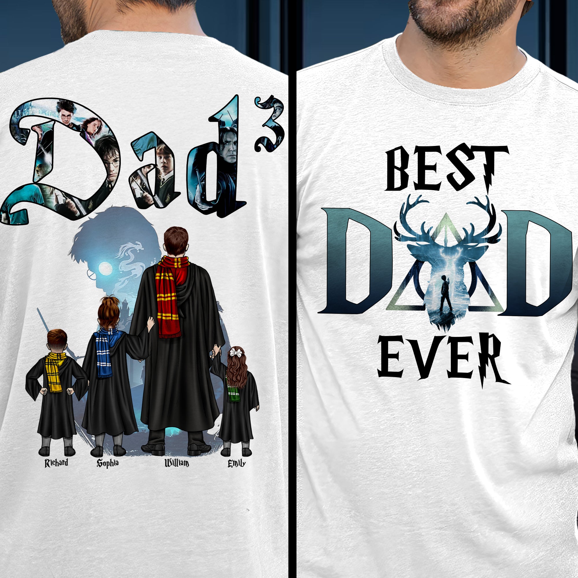 Personalized Best Dad Ever T-Shirt – Harry Potter Themed