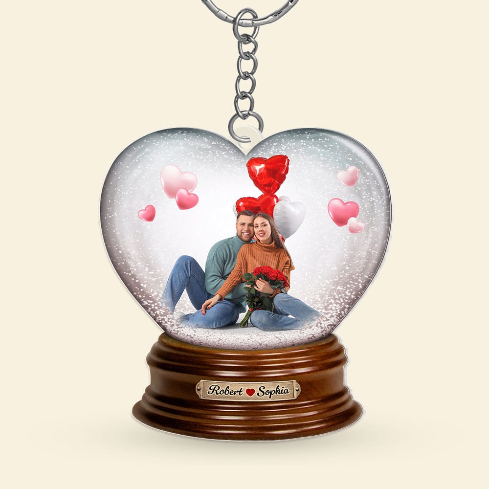 Personalized Heart Photo Keychain for Couples - Perfect Valentine's Day Gift Keychains PopCulturePrints