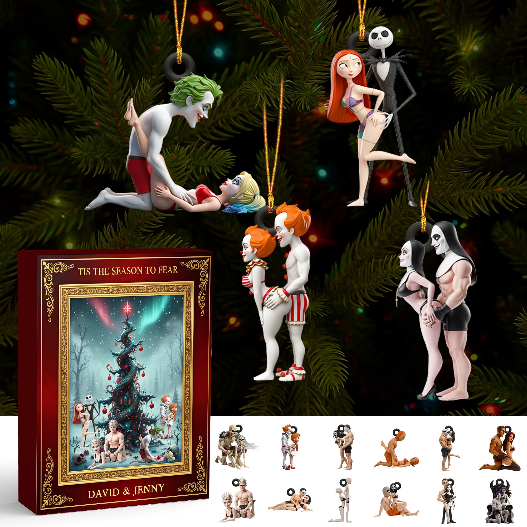 "Spooky Love for the Holidays" - Personalized Christmas Advent Calendar Blind Box - Unique Gift for Couples, Friends, and Family Advent Calendar PopCulturePrints