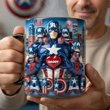 Load image into Gallery viewer, “Super Dad, Super Coffee!” - Shadow Hero Dad Magic Coffee Mug - Personalized Gift for Dads, Grandpas, and Heroes Coffee Mug PopCulturePrints
