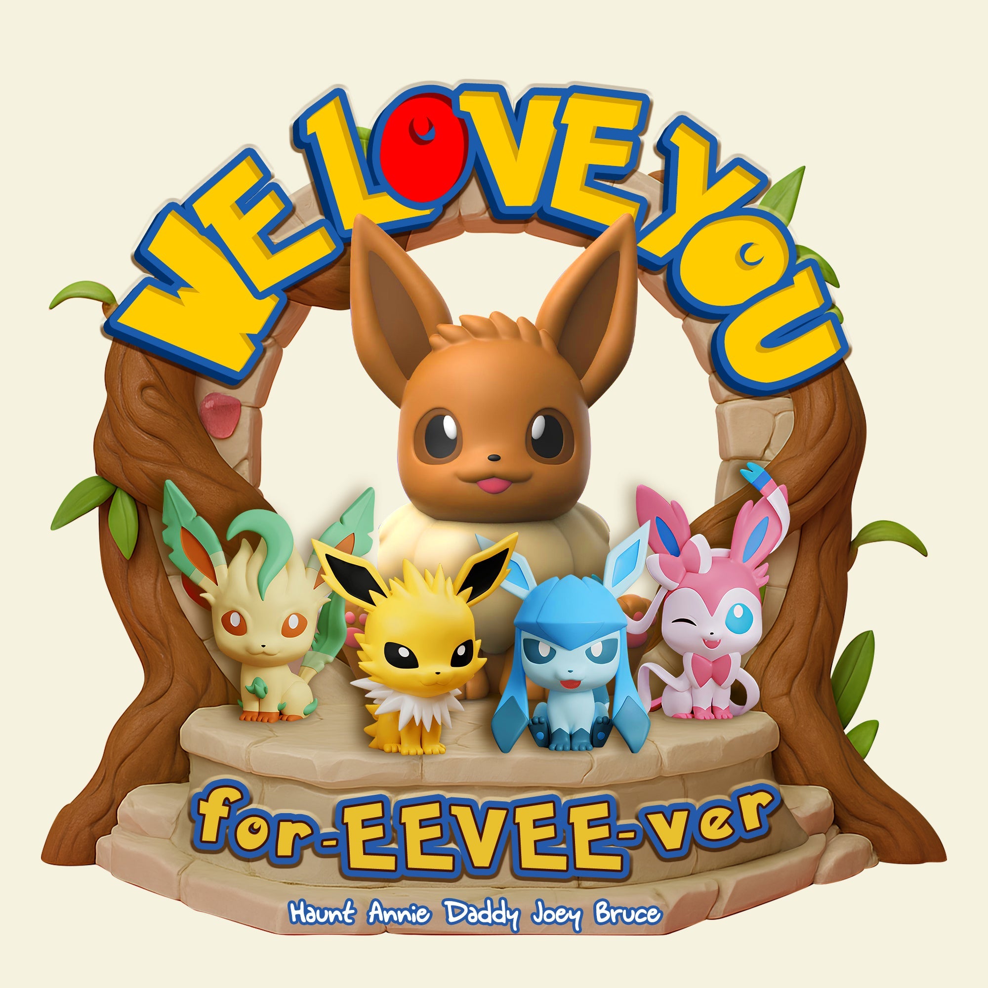 We Love You for-EEVEE-ver - Personalized Fantasy Critter Dad Acrylic Plaque Shaped Plaques PopCulturePrints