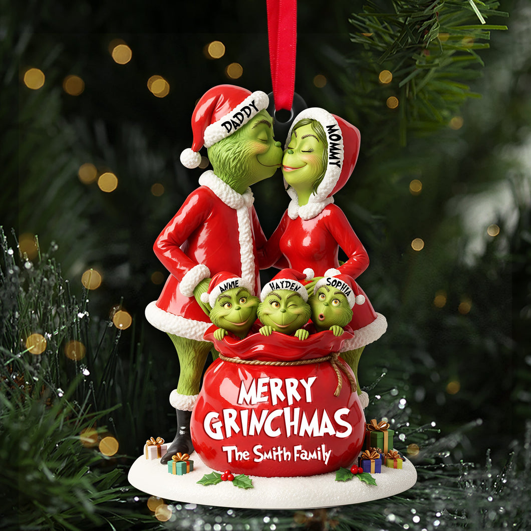 Celebrate Family Joy with Festive Love - Personalized Christmas Ornament Ornament PopCulturePrints