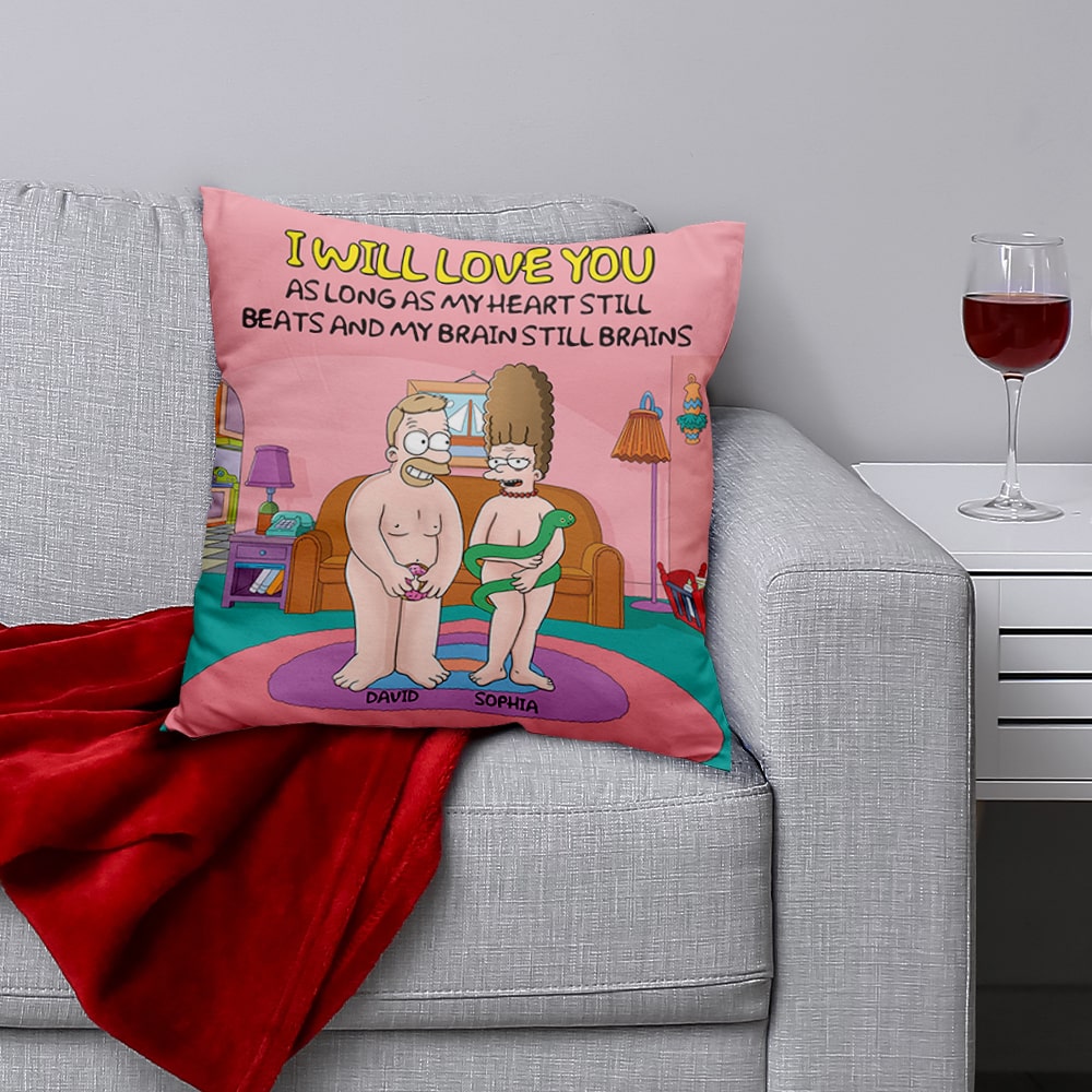 Customized Funny Couples' Pillow - Cartoon Character Design | Valentine's Day Gifts Pillow PopCulturePrints