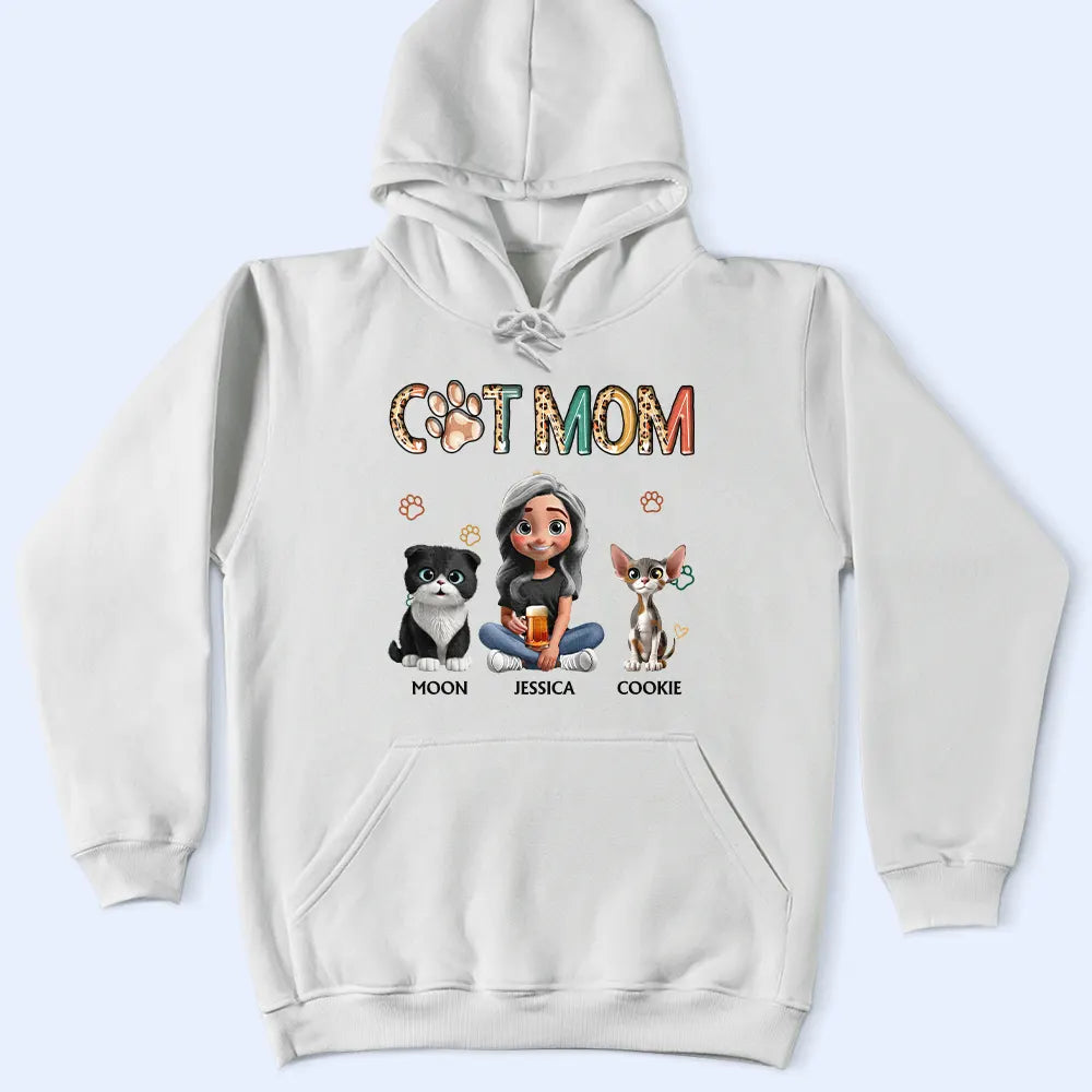 Cat Mom Funny Cat - Personalized T-Shirt for Loving Cat Moms T-shirt PopCulturePrints