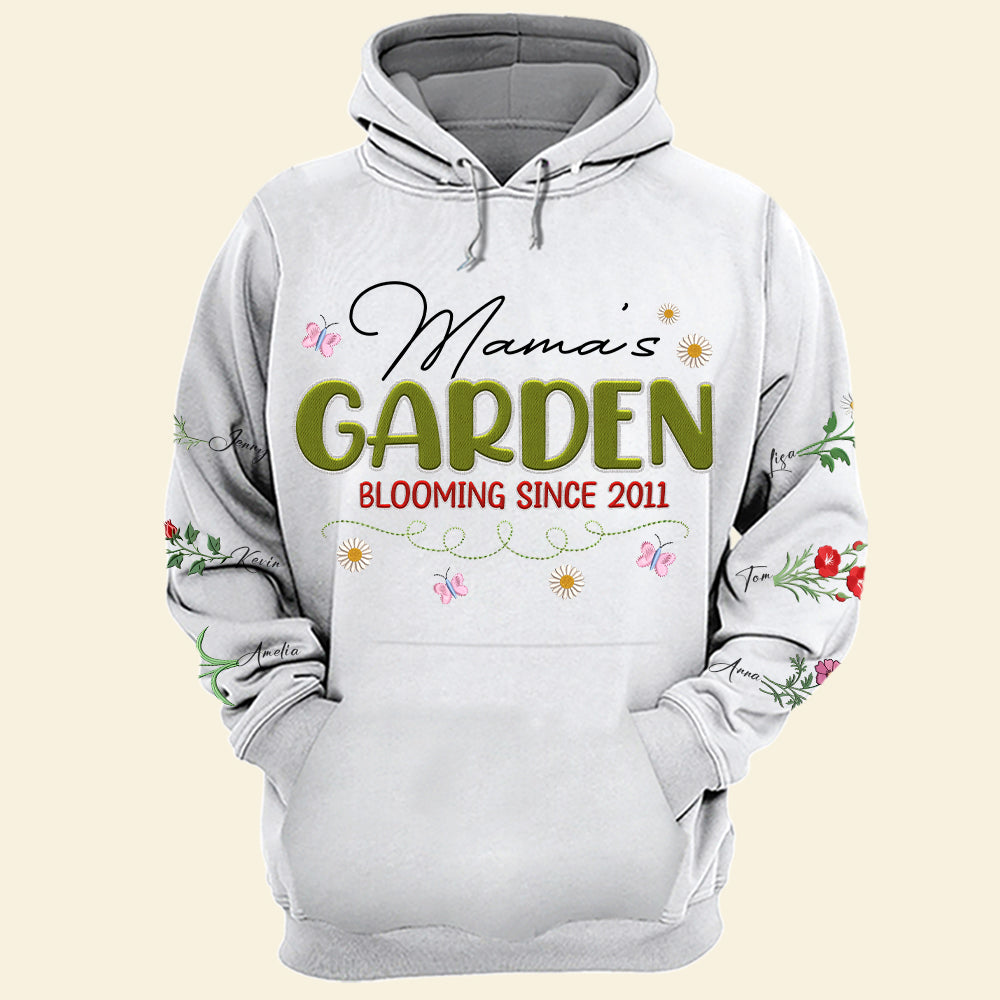 “A Garden of Love: Personalized & Customizable Embroidered Mom Shirt – Perfect Gift for Mom, Grandma & More” AOP Products PopCulturePrints