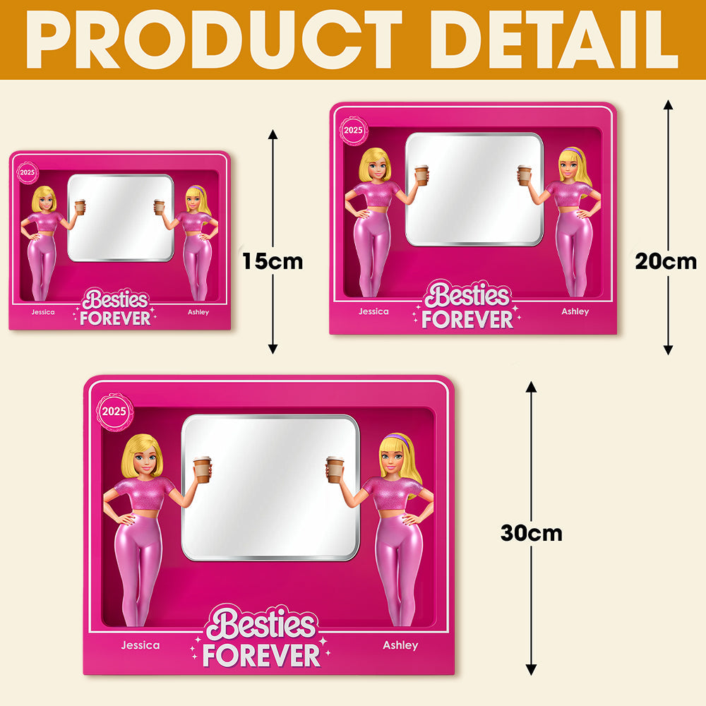 “Besties Forever” - Adorable Personalized Mirror Gift for Best Friends Mirror PopCulturePrints