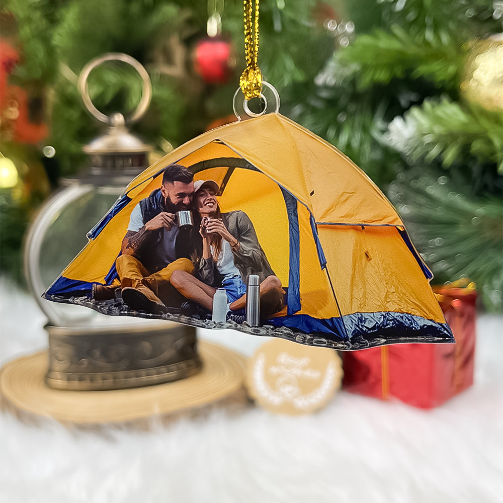 Personalized Camping Couple Ornament – Custom Photo Gift Ornament PopCulturePrints