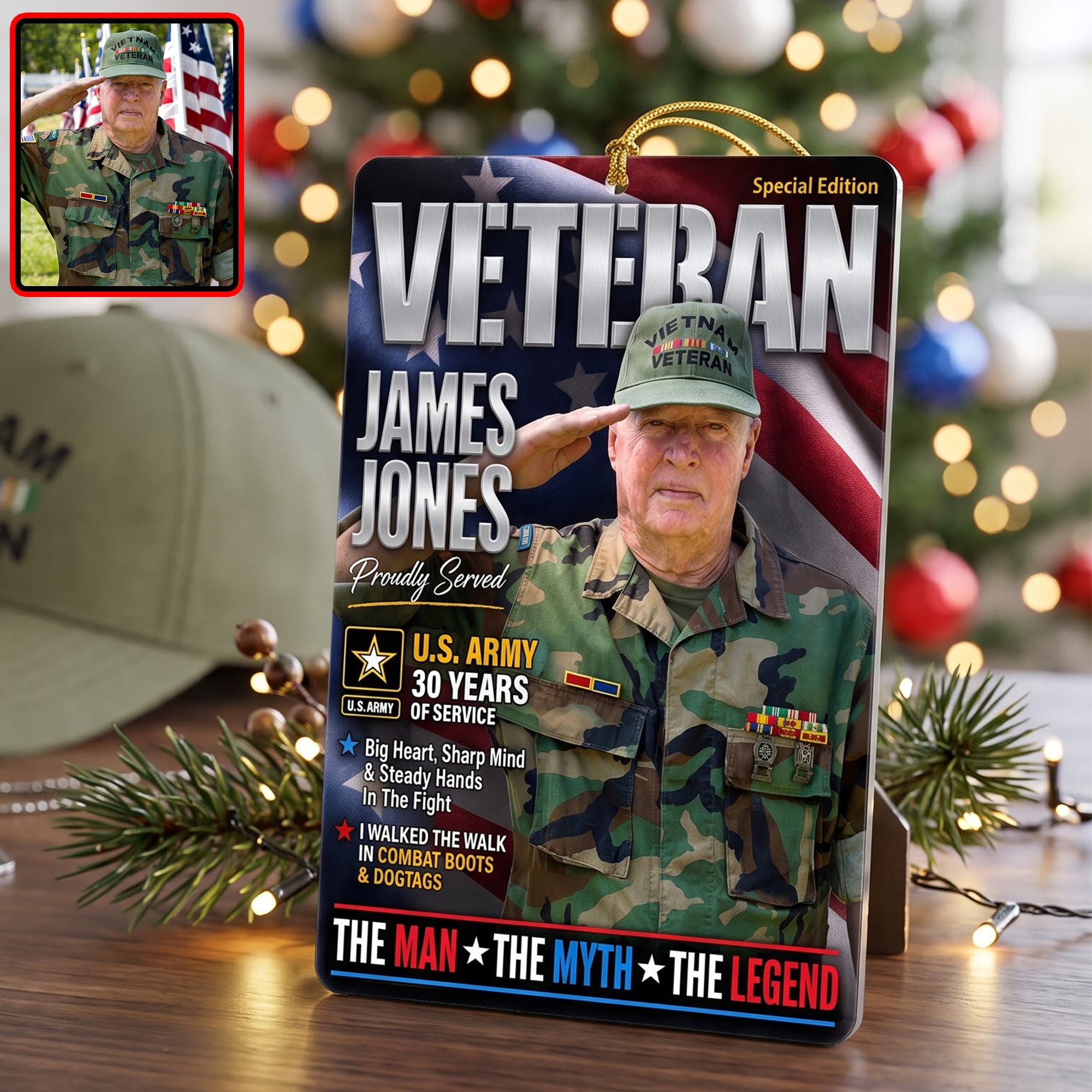 Military Honors Acrylic Ornament - Custom Photo Christmas Gifts For Veterans 05huqn260826 Ornament PopCulturePrints