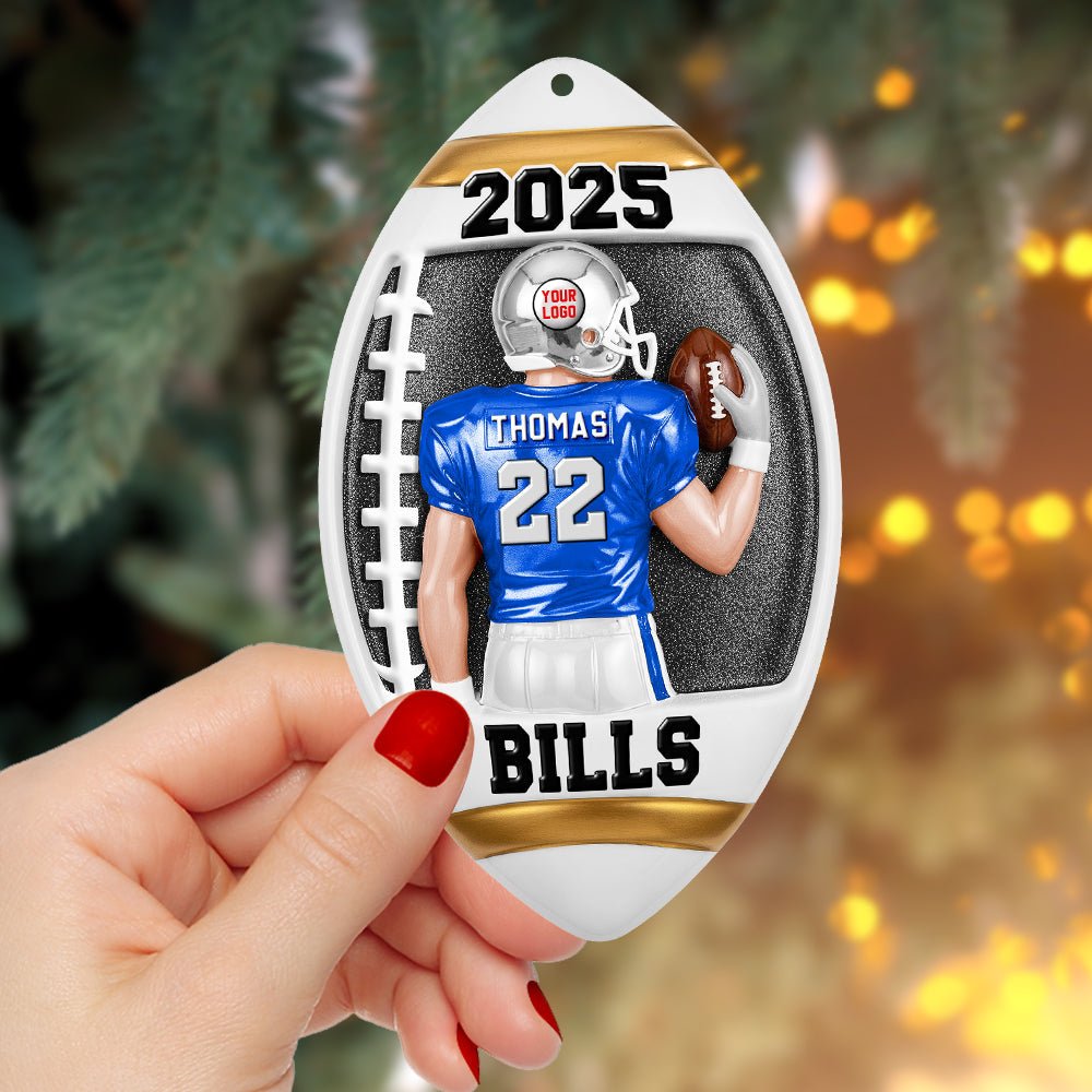 Celebrate the Game: Custom American Football Player Ornament - Personalized Gifts for Sports Enthusiasts Ornament PopCulturePrints