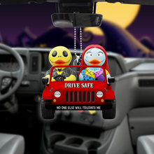 Load image into Gallery viewer, “Drive Safe, My Love!” - Spooky Couple Car Ornament - Personalized Gifts for Couples Ornament PopCulturePrints
