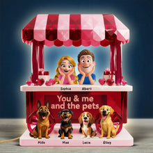 Load image into Gallery viewer, “You &amp; Me and Our Furry Friends” - Couples Sweet Little Pet Gang Light Box - Personalized Gift for Pet Lovers Light Box PopCulturePrints
