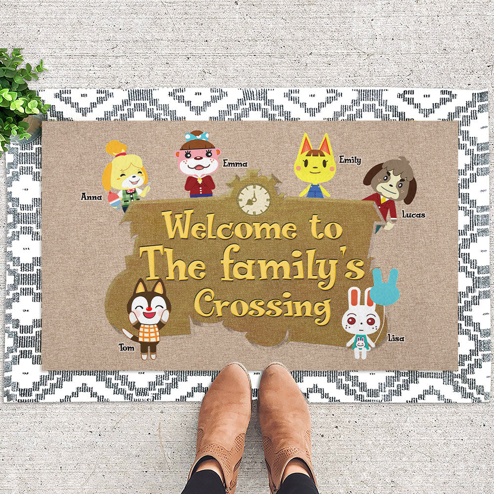 Custom Family Welcome Doormat - Animal Crossing Inspired Doormat PopCulturePrints