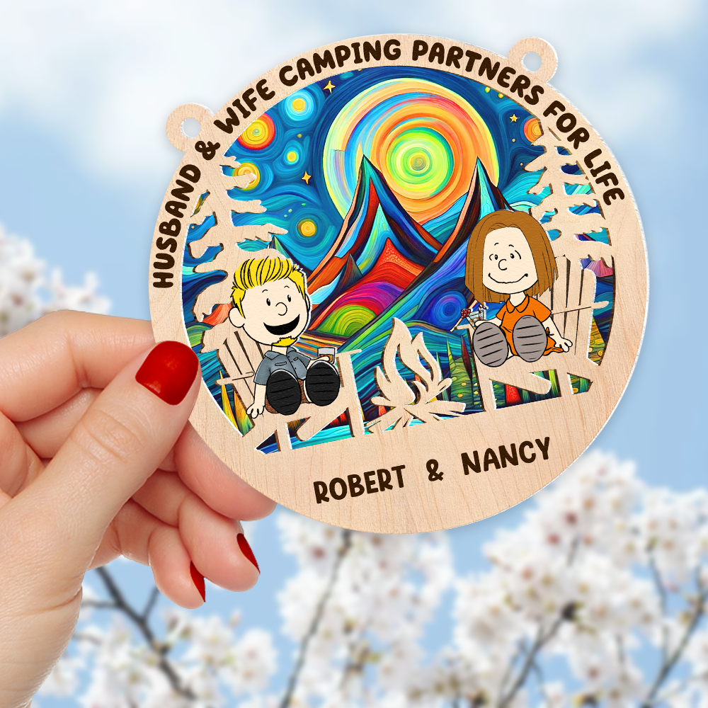 Custom Camping Suncatcher Ornament for Couples | Unique Valentine's Day Gifts Ornament PopCulturePrints