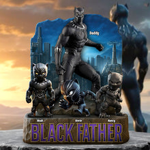 Load image into Gallery viewer, &quot;Heroes of Family&quot;, Personalized Black Father Plaque - Unique Gift for Dad, Grandpa, and More Shaped Plaques PopCulturePrints
