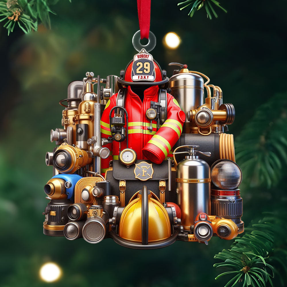 Custom Firefighter Christmas Ornament - Personalized Gift