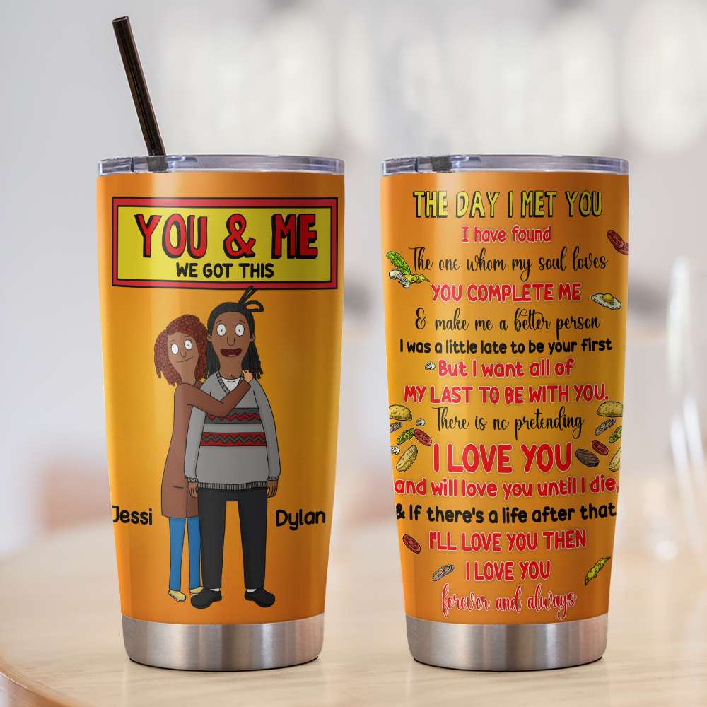 Personalized Couple Tumbler - Unique Valentine's Day Gifts for Lovers Tumbler Cup PopCulturePrints
