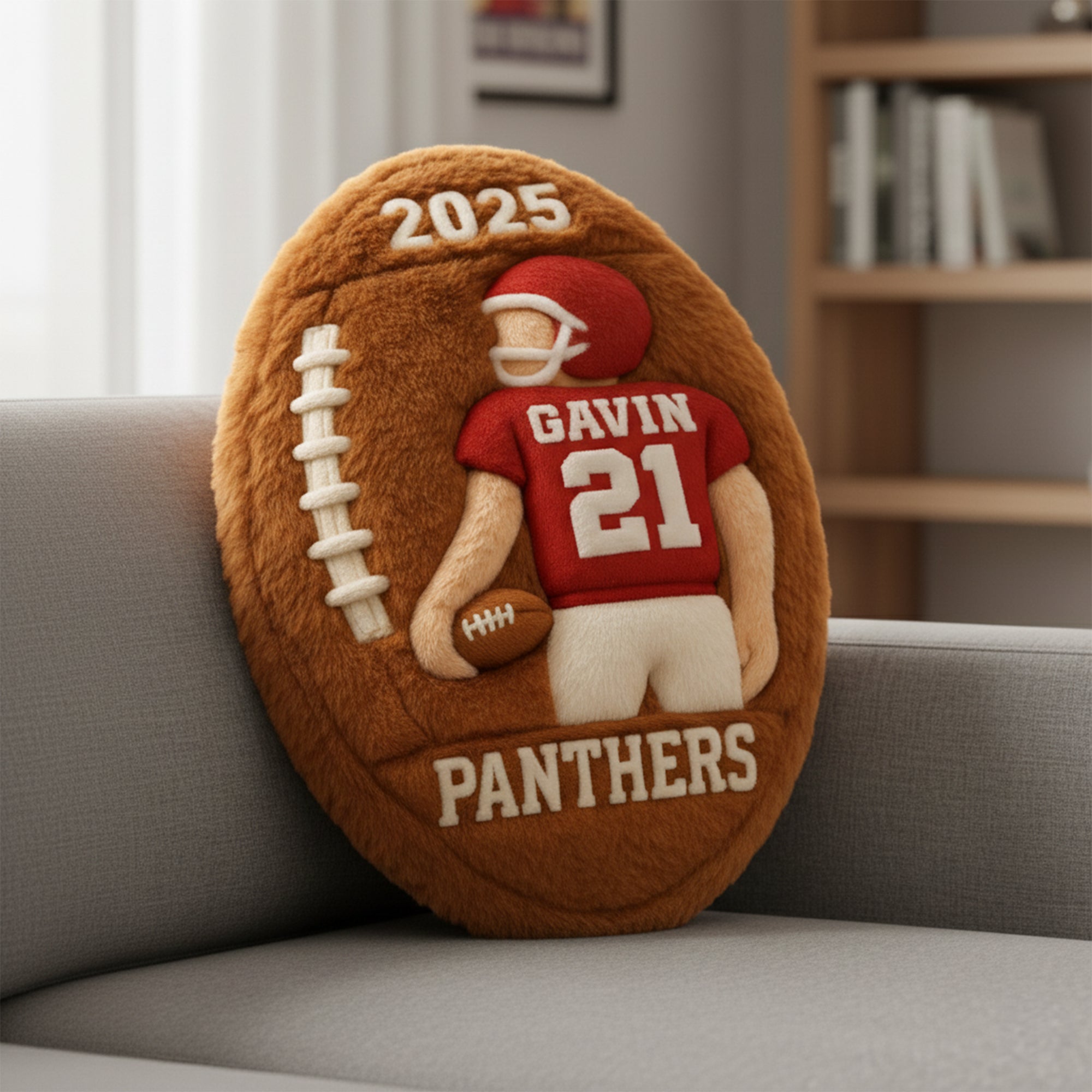 Game Day Energy - Personalized Football Shaped Pillow for Kids Pillow PopCulturePrints