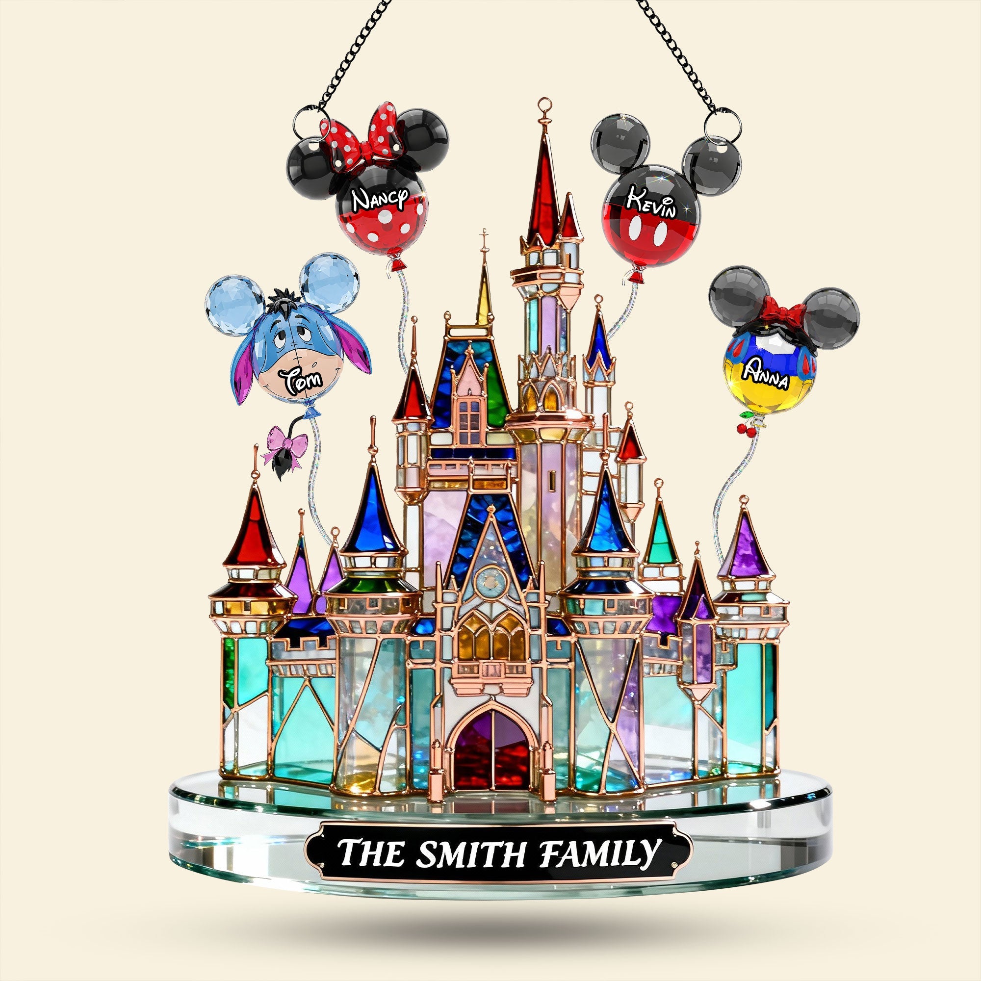 “Create Magical Memories” - Childhood Balloon Castle Suncatcher - Personalized Gifts for Family Ornament PopCulturePrints
