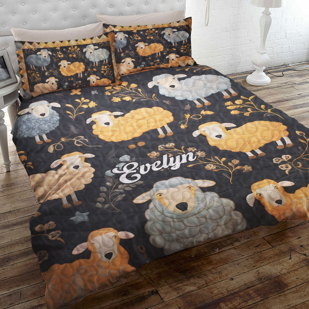 Personalized Sheep Lover Quilt Bed Set - Custom Design for Animal Enthusiasts Blanket PopCulturePrints