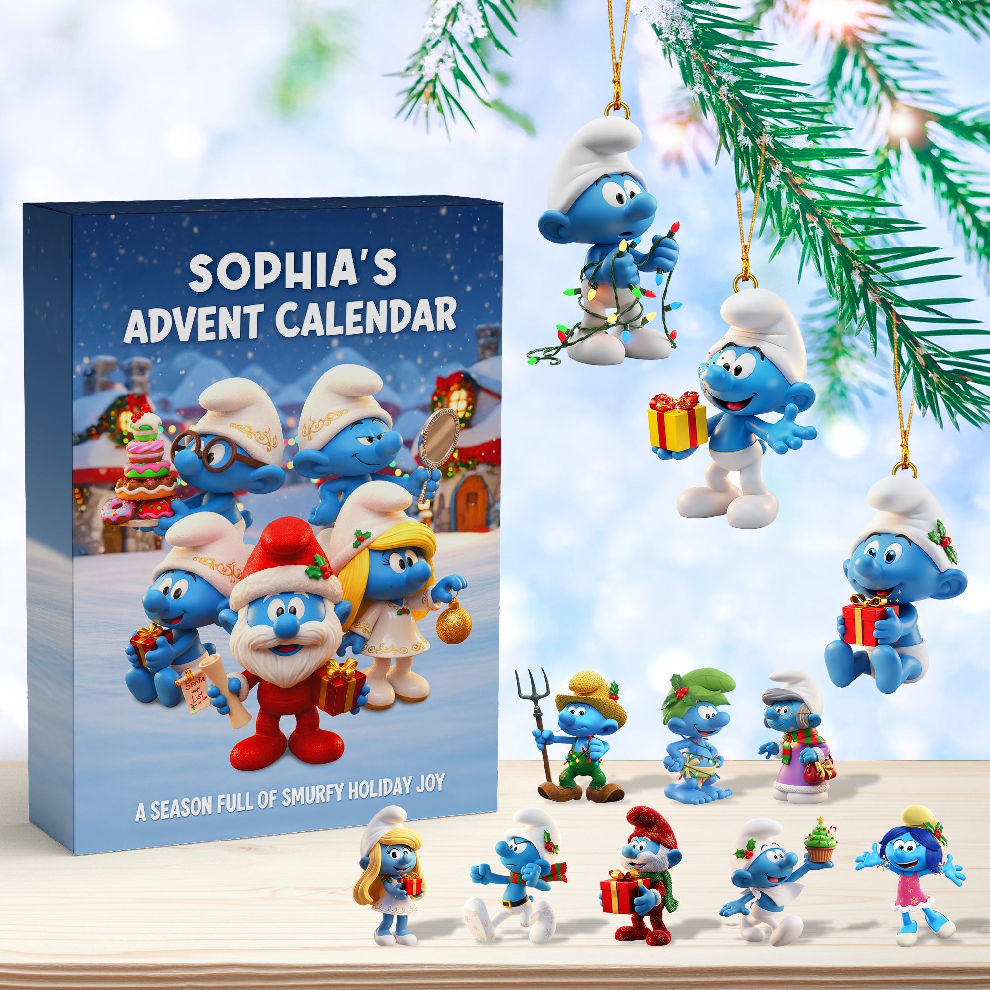 Sophia's Advent Calendar – A Smurfy Season of Joy | Personalized Christmas Gift Advent Calendar PopCulturePrints