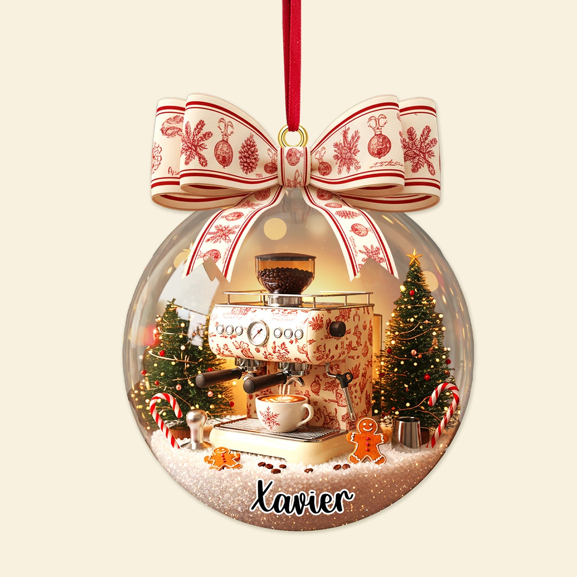 Celebrate the Joy of Coffee This Christmas - Personalized Coffee Lover Ornament Ornament PopCulturePrints