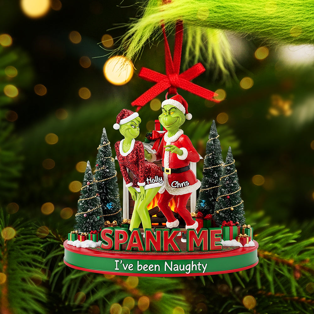 Spank Me & I've Been Naughty - Personalized Christmas Ornament for Fun-Loving Couples Ornament PopCulturePrints