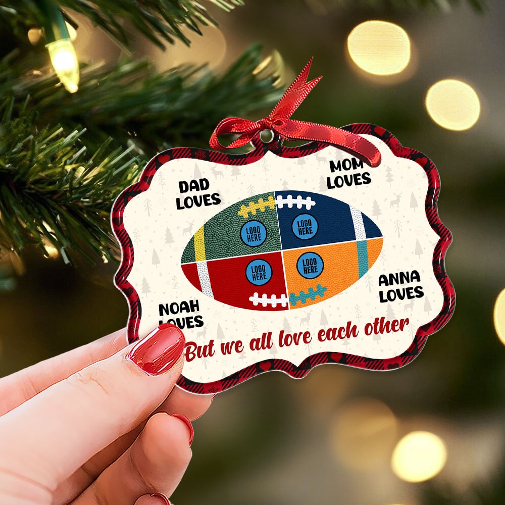 Personalized Family Christmas Ornament - Custom American Football Design Ornament PopCulturePrints