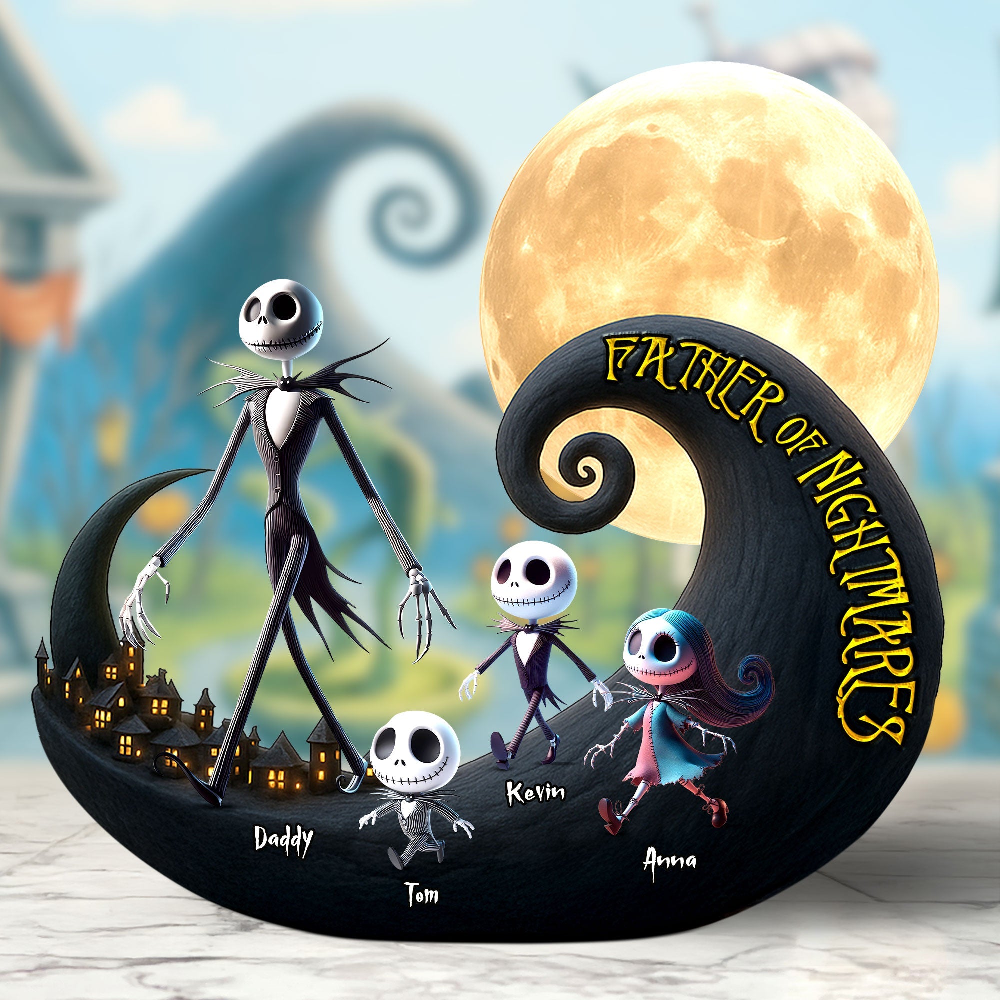 "Celebrate Dad's Nightmares!" - Personalized Nightmare Dad Plaque - Gift for Dad, Grandpa, and More Shaped Plaques PopCulturePrints