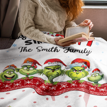 Load image into Gallery viewer, Custom Christmas Family Blanket - Stolen Christmas Together Design
