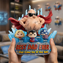 Load image into Gallery viewer, “Best Dad Ever” - Funny Dad &amp; Tiny Swimmers Acrylic Plaque - Personalized Gift for Dads, Grandpas, and Fathers Shaped Plaques PopCulturePrints
