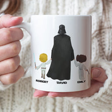Load image into Gallery viewer, Personalized Star Wars Inspired Mug - Dad We Love You To The Moon Coffee Mug PopCulturePrints
