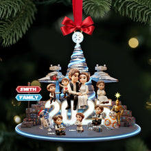 Load image into Gallery viewer, &quot;Celebrate Family Joy!&quot; - Personalized Cosmic Guardian Family Christmas Acrylic Ornament - Custom Gift for Family Members Ornament PopCulturePrints
