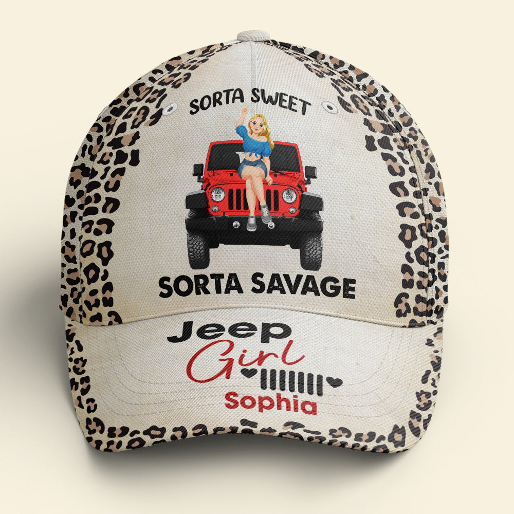 Personalized Jeep Girl Cap - Sorta Sweet Sorta Savage