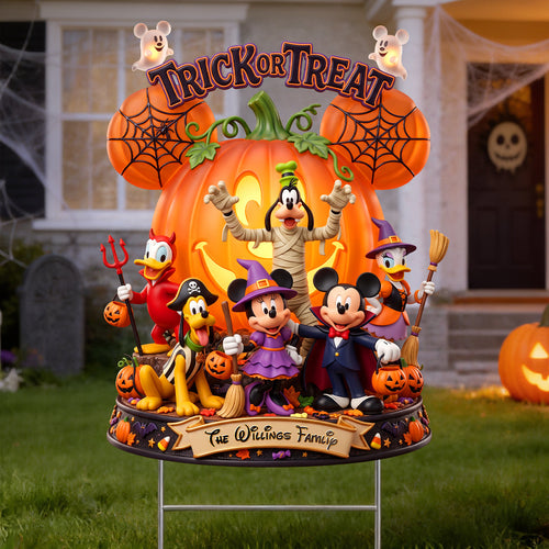 Spooktacular Family Fun: Trick Or Treat Spooky Yard Sign - Personalized Halloween Gift Yard Sign PopCulturePrints