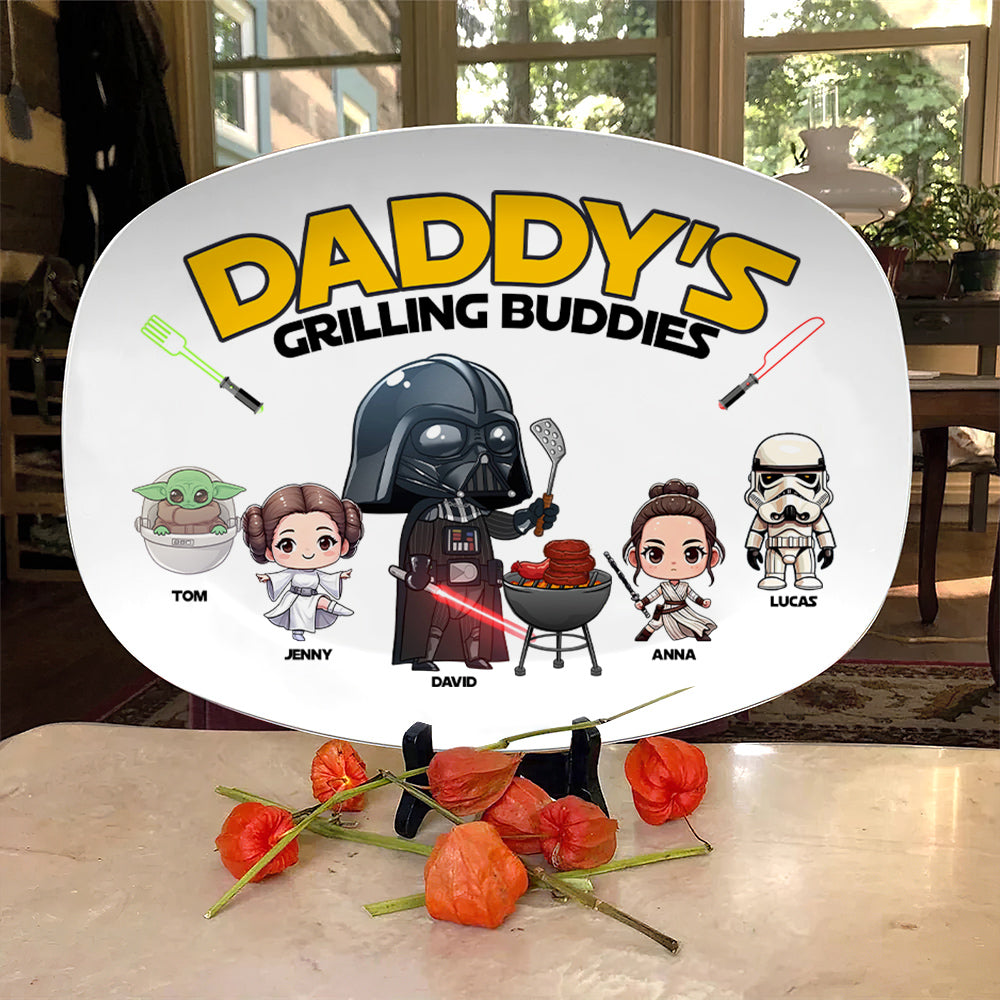 Personalized Star-Inspired Grilling Plate for Dad Plates PopCulturePrints