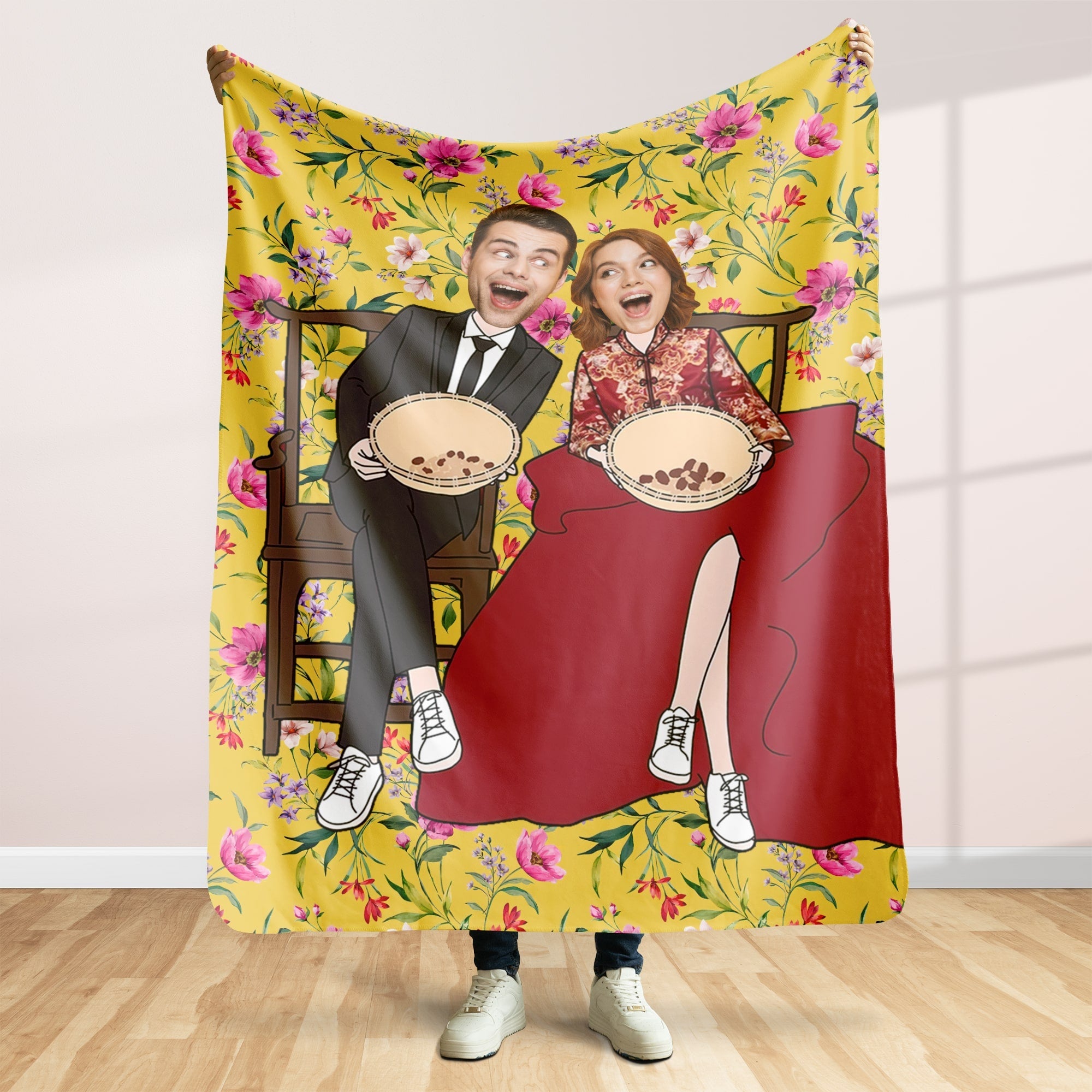 Custom Funny Couple Photo Blanket - Unique Gift for Valentine's Day Blanket PopCulturePrints