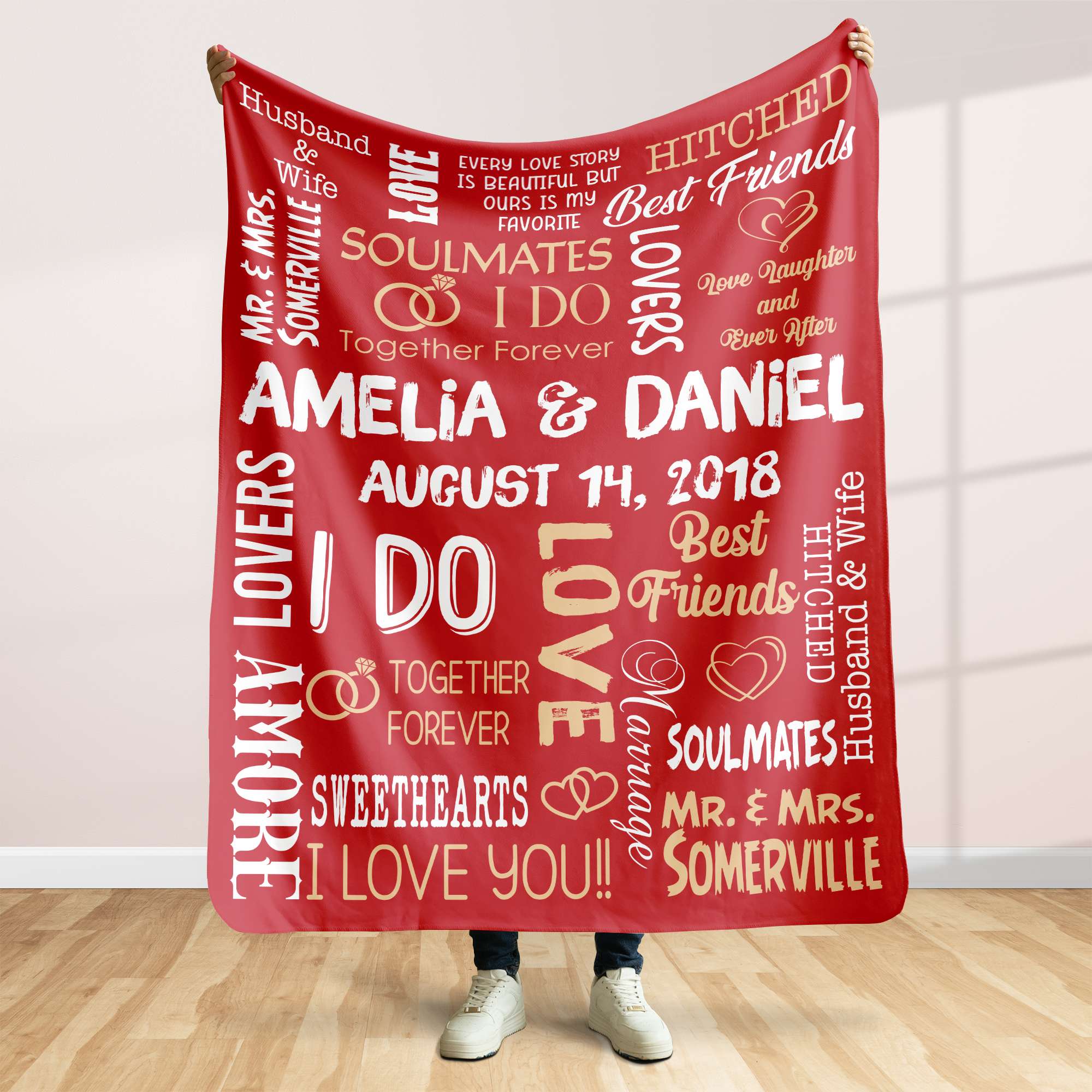 Personalized Soulmate Blanket for Couples - Custom Couple Gift Blanket PopCulturePrints