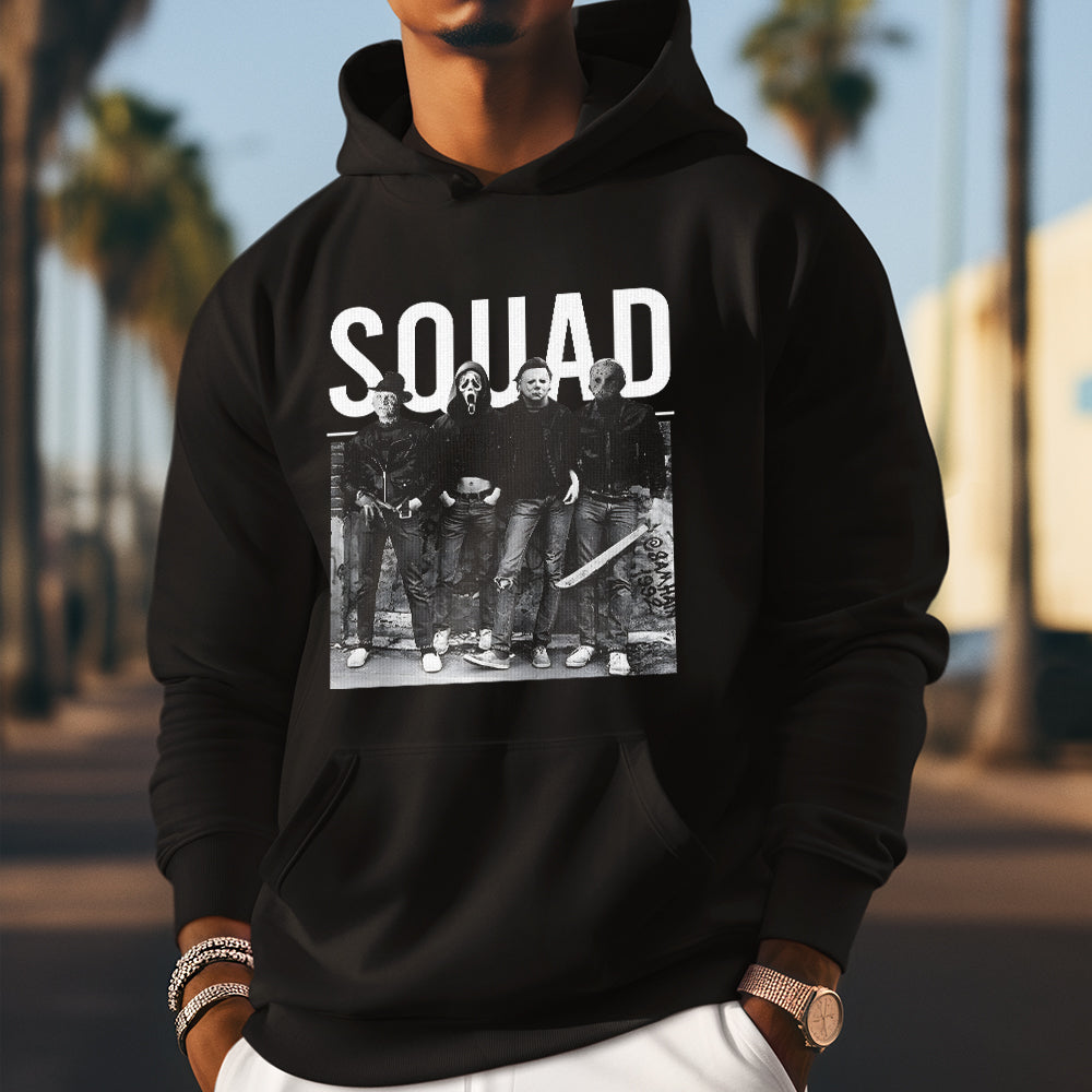 Horror Squad Halloween Hoodie - Spooky Icons Design