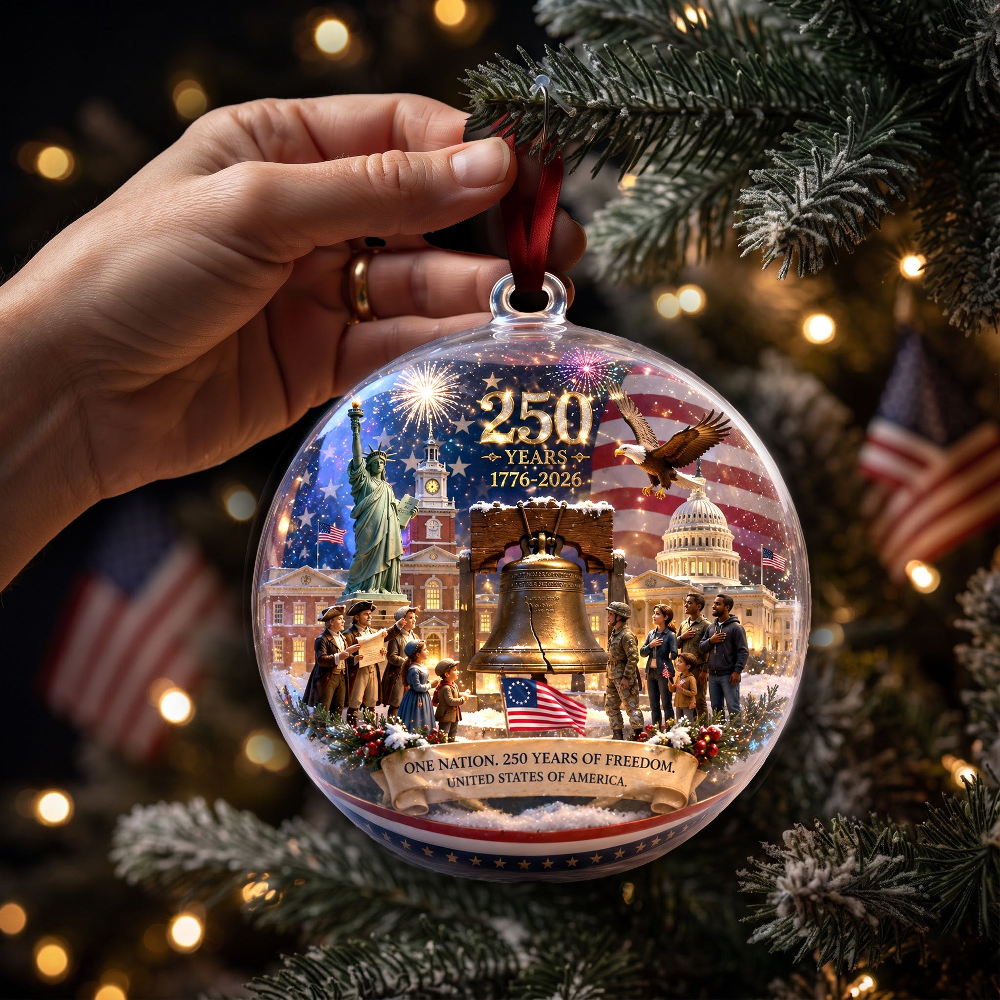 Celebrate Freedom with Our Glory Year Acrylic Christmas Ornament - Personalized Gifts for Patriots