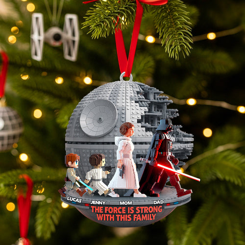 The Force is Strong With This Family - Personalized Christmas Family Acrylic Ornament Ornament PopCulturePrints