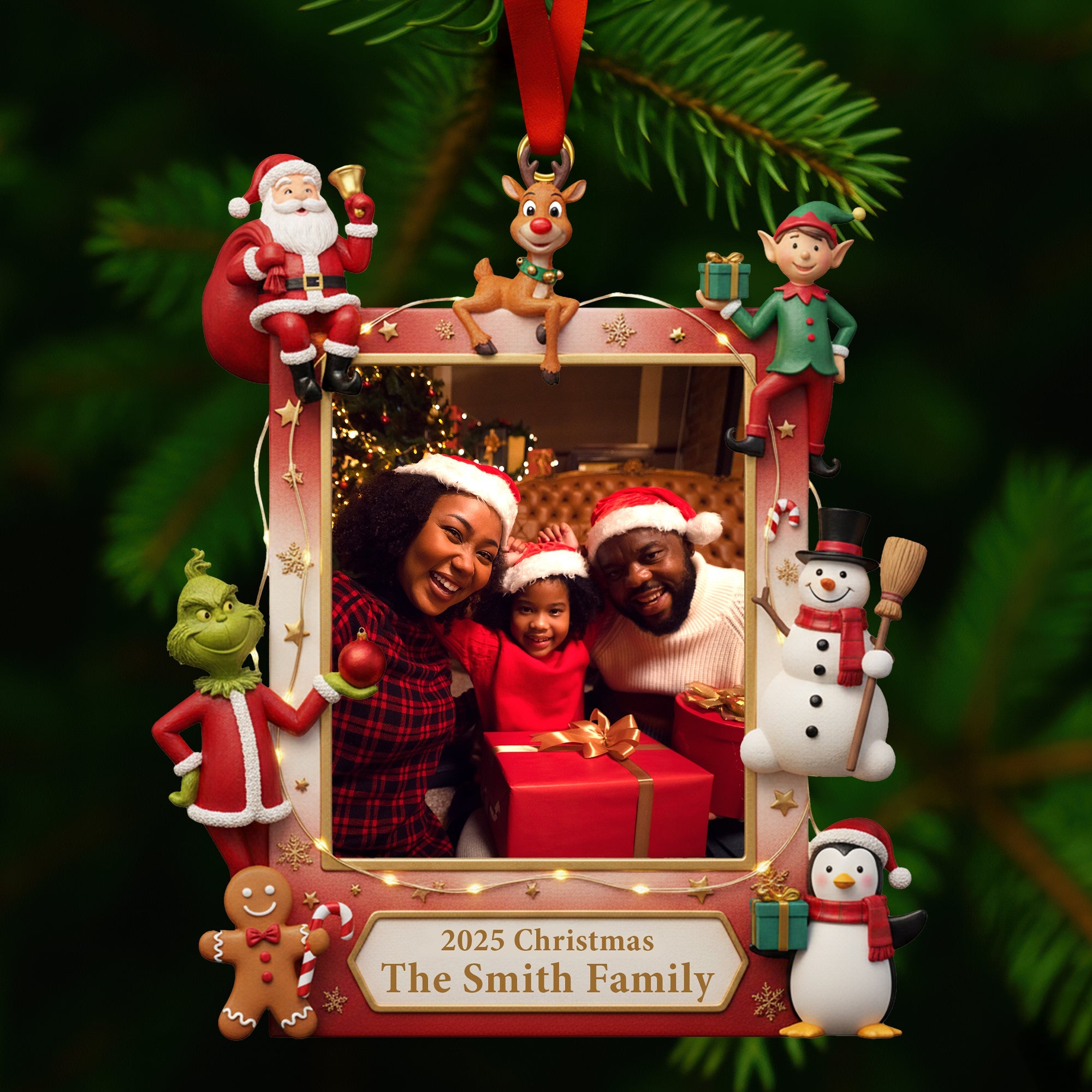 Christmas Picture Frame Acrylic Ornament - Custom Photo Gifts For Family 01HYQN071125 Ornament PopCulturePrints