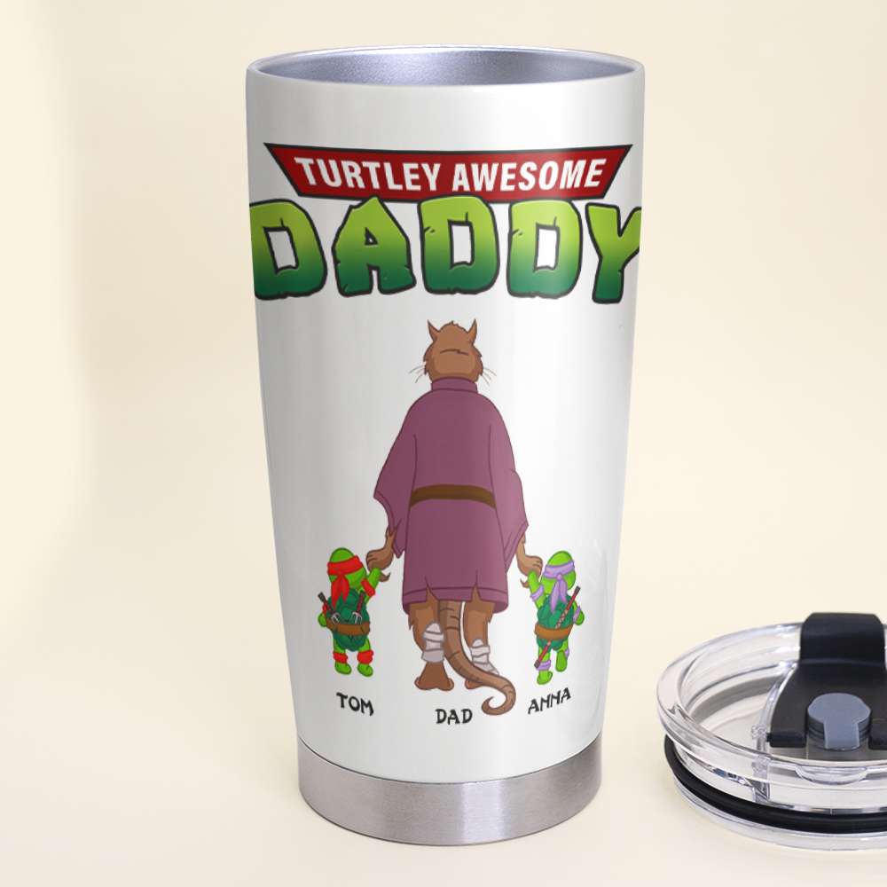 Personalized Tumbler for Dad - Turtley Awesome Daddy Tumbler Cup PopCulturePrints