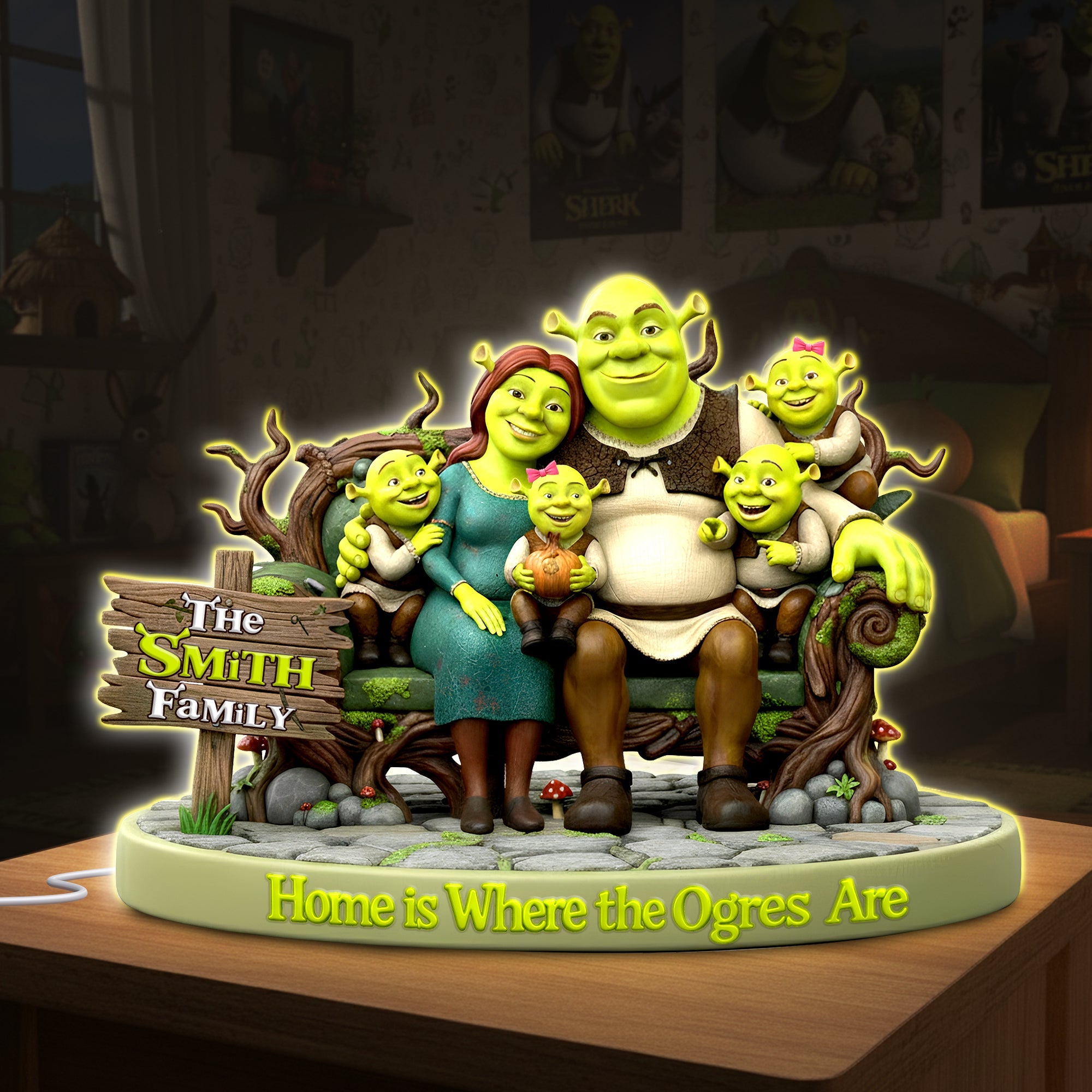 Home is Where the Ogres Are - Swamp Creature Family Light Box Light Box PopCulturePrints
