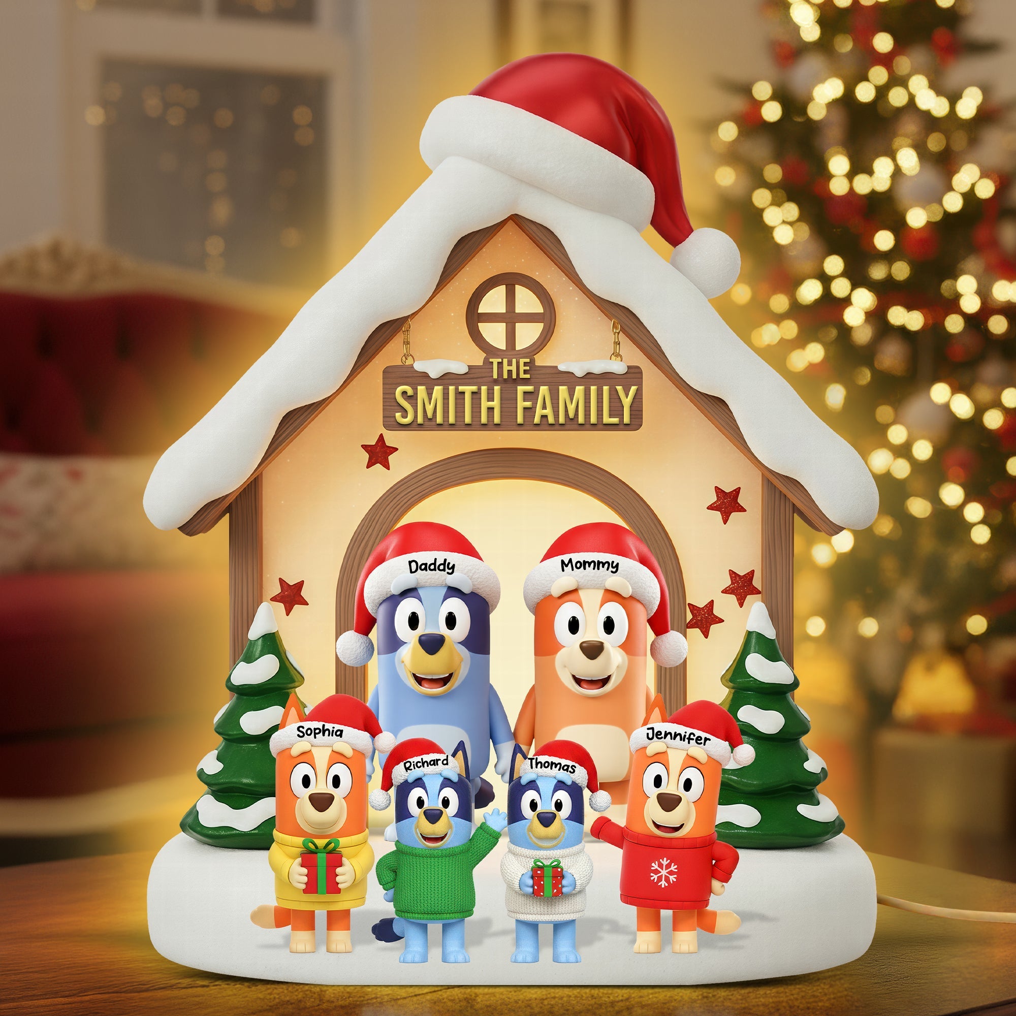 "Illuminate Your Holidays with Joy" - Funny Holiday Acrylic Light Box, Customizable Gift for Family & Friends Light Box PopCulturePrints