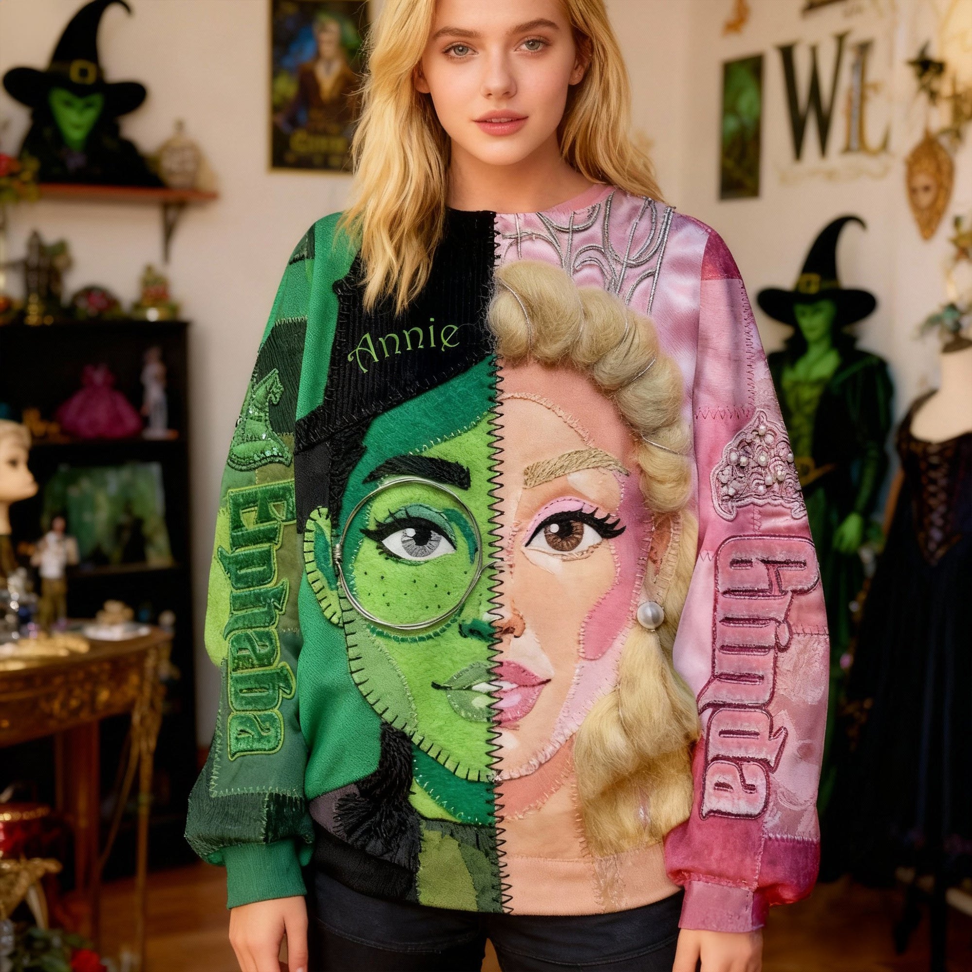 "Embrace the Duality of Magic" - Personalized Patchwork Shirt for Witch Lovers AOP Products PopCulturePrints