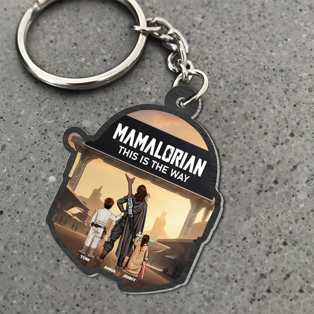 Custom Mamalorian Keychain - Perfect Gift for Moms Keychains PopCulturePrints